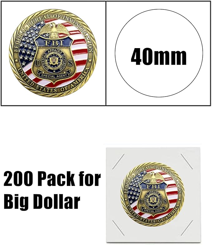 MUDOR Upgraded Premium Coin Flips for Large Dollar, 200 Pack Cardboard Coin Holder, Mylar Coin Flips 2x2, Paper Coin Holders
