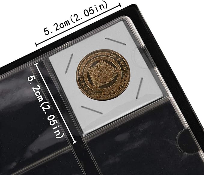 Coin Albums with Cardboard Holders - 60 Pockets 2x2 inches Coin Storage Books for Coin Flips Collection Holders CS36