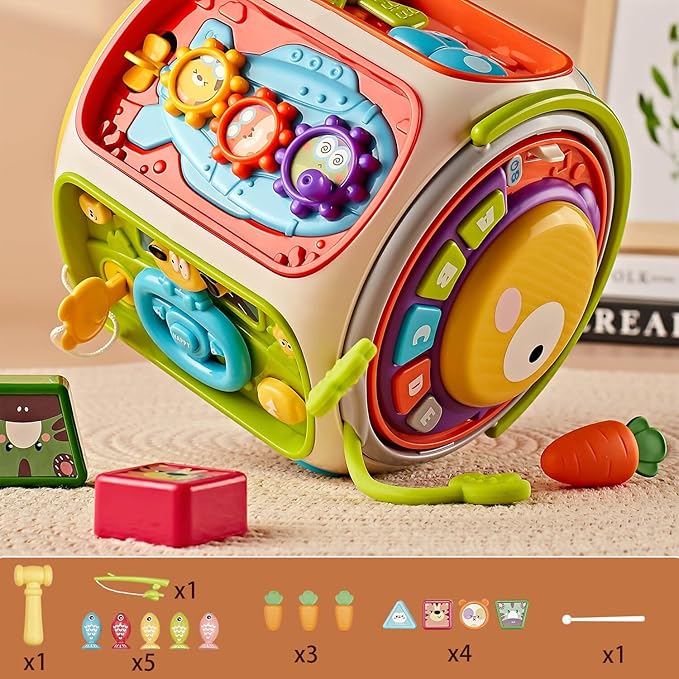 Toys for 1 Year Old Boy Girl, Montessori Busy Board Sensory Activities Educational Toys for 12-18 Months Toddler, 1 Year Old Boy Gifts