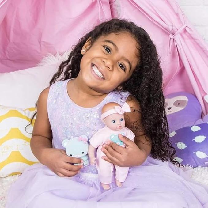ADORA Be Bright Collections - Tots and Friends, 8.5” Baby Doll and Spirit Plush Animal, Made in Sweet Baby Powder Scent and Machine Washable, Birthday Gift for Ages 3+ - Baby Bear