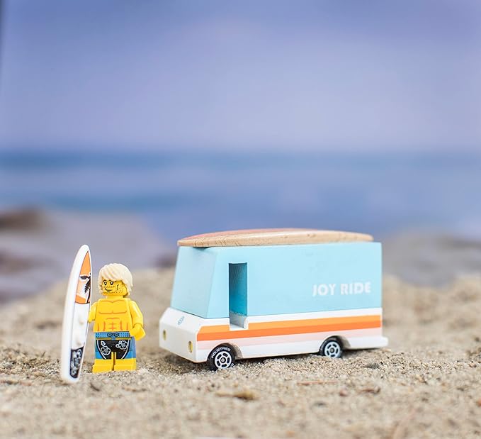 Ruggish Candy Car Joyride Exclusive - Premium Handcrafted Wooden Car Toy - Surf Van - Age 3+