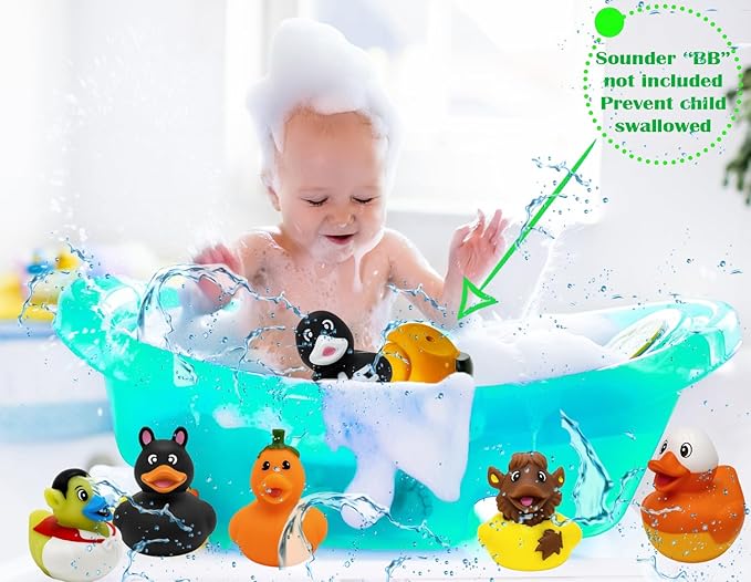 The Dreidel Company Halloween Rubber Duck Toy Duckies for Kids, Fun Bath Birthday Gifts Baby Showers Summer Beach and Pool Activity, 2" (12-Pack)