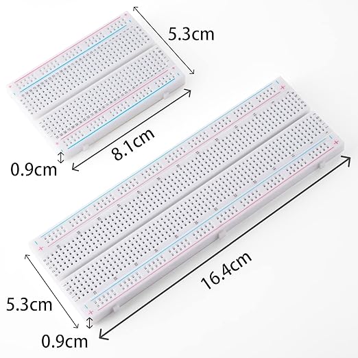 Breadboard Jumper Wires Kit 2Pcs 830 Breadboards +2PCS 400 Breadboards +130pcs Flexible Breadboard Jumper Wire +280pcs Jumper Cable+1pcs Tweezer for Arduino Raspberry Pi