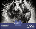 Hippo Thickened Wooden Jigsaw Puzzles 500 Pieces 3D Animal for Adults Fun Education Game Home Decoration Toy Intellectual Game Stress Relief Toy Premium & Durable 500pcs (52x38cm)
