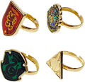 LUV HER Kids Jewelry: 4-Piece Adjustable Rings for Girls, Ring Sets with metal charm Fashion Girls Jewelry Ages 4+