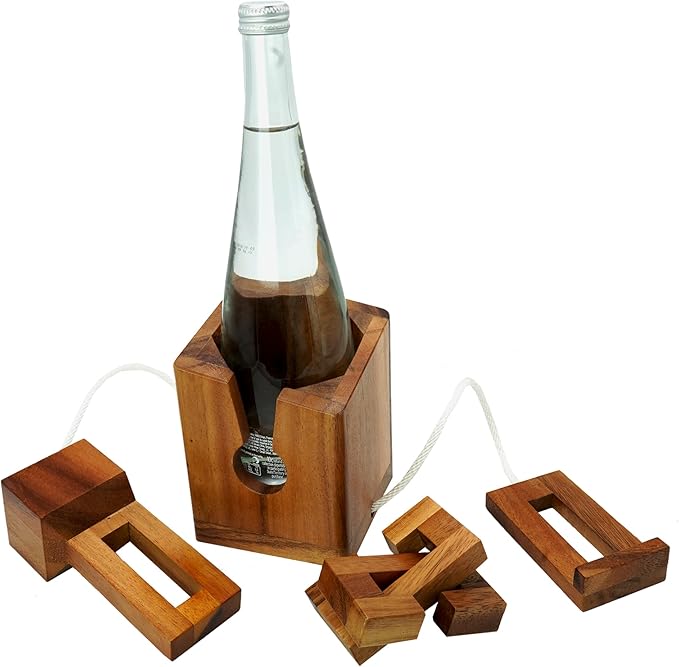 BSIRI Think for Bottle Puzzle Challenging Brain Teaser and Holder Game Functional Storage Ideal for Bottles Lover and Fun Gifts Hard Games