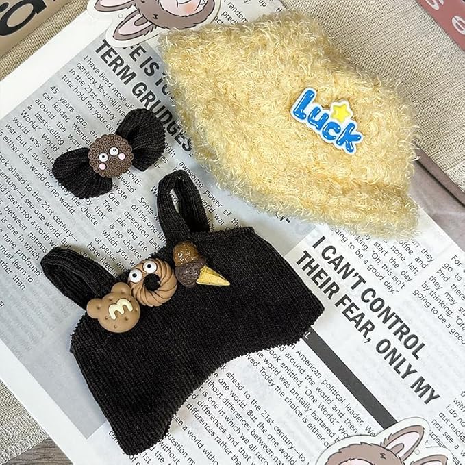 17cm Doll Clothes Set & Outfit - Cuddly Fashion Dresses with Accessories, Luxury Chic Doll Clothing & Plush Pullover Hoodie Doll Clothing DIY ,Just Clothes