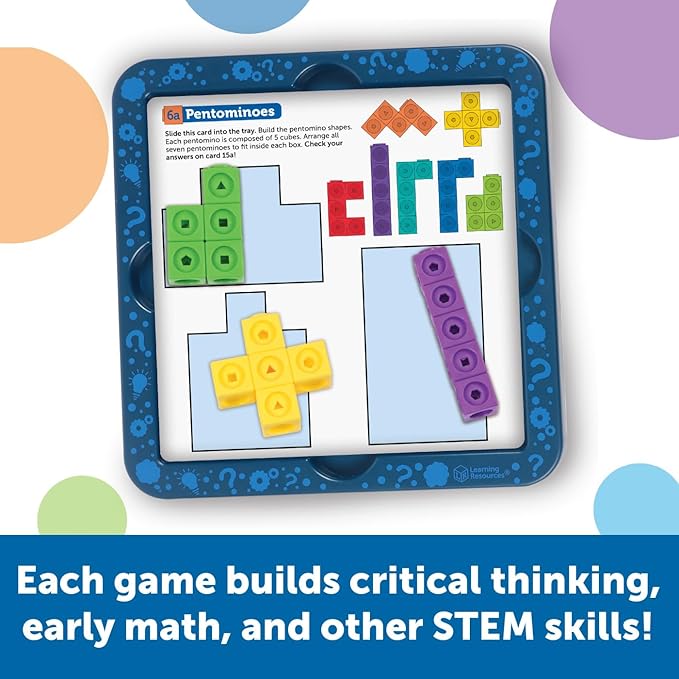 Learning Resources MathLink® Cubes Brain Puzzle Challenge, 80 Pieces, Ages 5+, Linking Cubes, Connecting Cubes, Math Manipulative, Counting Cube