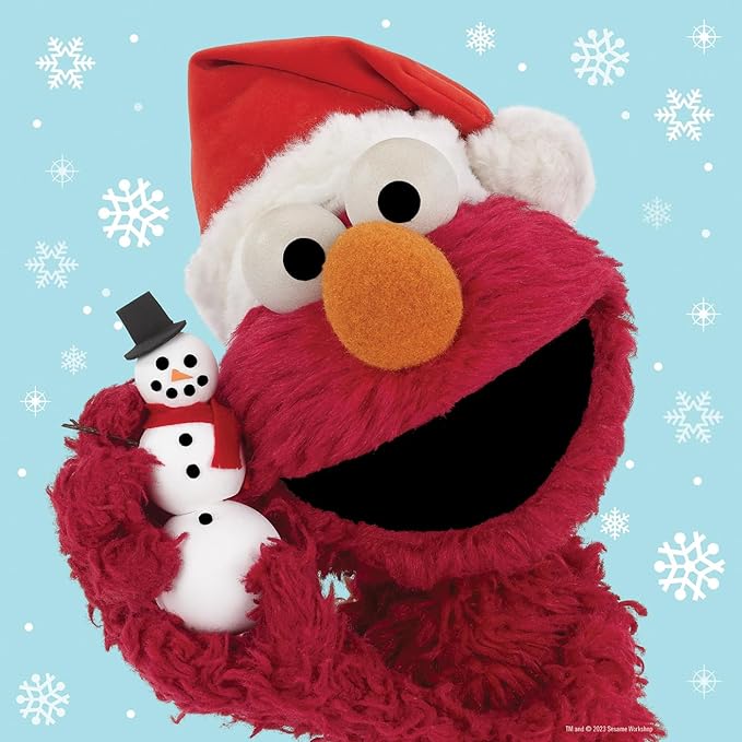 Masterpieces Sesame Street Elmo Puzzle, 25 Piece Holiday Jigsaw Puzzle for Kids, Christmas Square Sesame Street Toy, 10"x10", Ages 12 Months+