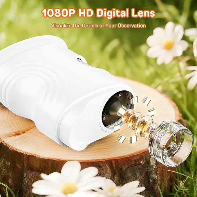 1000X Handheld Digital Microscope for Kids with 2.0" IPS Screen, Portable STEM Science Lab Toy, Rechargeable Pocket Microscope Educational Gift for Boys & Girls Age 4-6 8-12, White