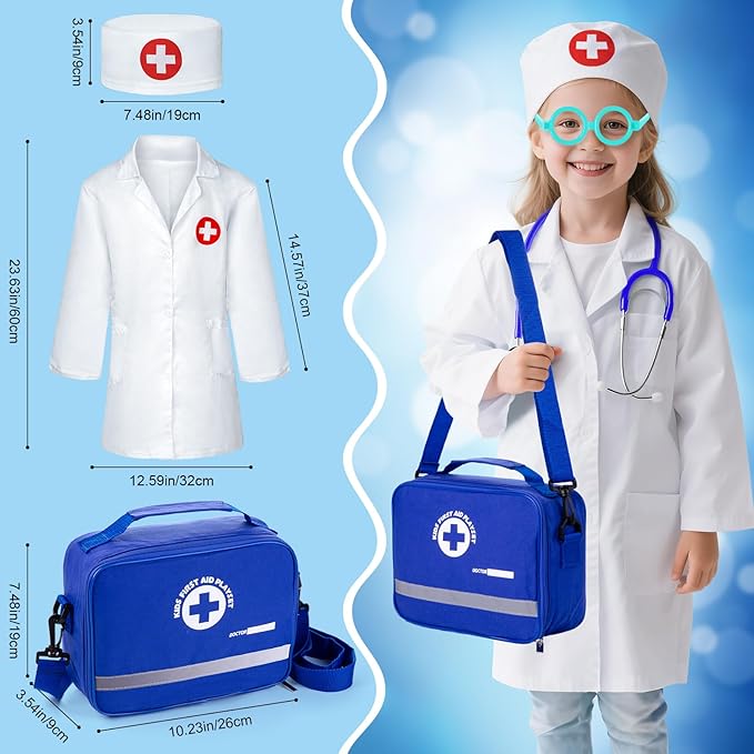 Doctor Kit for Kids, 35 Pcs Kids Doctor Kit for Toddlers 3-5 with Medical Storage Bag & Real Stethoscope, Pretend Play Doctor Set for Fun Role Playing Game (888)