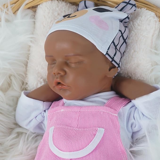 Reborn Baby Dolls Silicone Full Body 16.9in Weighted Real Life Closed-Eyes Girl Dolls Lifelike Newborn Baby Soft Body Flexible Limbs Not Vinyl