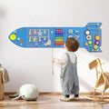 Rocket Activity Wall Busy Board Panels - Sensory Wall Panel for Kids, Montessori Toddler Wall Activity Board, Wall Toys for Toddlers 3, Activity Cube, Wall Activity Boards, Blue(4PCS)