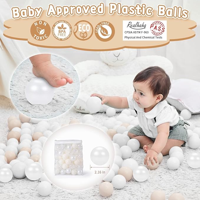 Realhaha Ball Pit Balls 50 100 200 500 Play Balls Plastic Balls for Baby Girls Toddlers Kids Play Tent Pool Playhouse Playpen Party Decoration