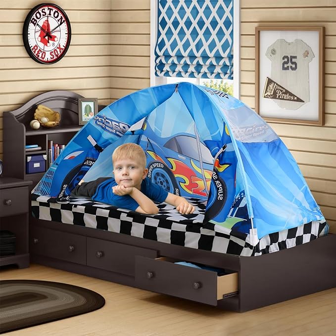 Kid Bed Tent -Twin Play Tent Baby Toddlers Dream Playhouse for Bedroom Decor Indoor Games Twin Size Bed Canopy by CRAWLBO