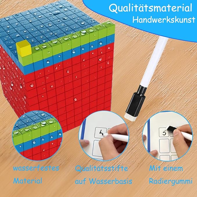 Base Ten Blocks for Math, Place Value Blocks, Base 10 Math Manipulatives for Kids, Plastic Math Cubes, Number Blocks, Math Counting Cubes for Kindergarten 1st-3rd Grade, 137 Pcs