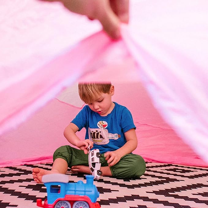The Original Patented AirFort - Build A Fort in 30 Seconds, Inflatable Fort for Kids, Play Tent for 3-14 Years, A Playhouse Where Imagination Runs Wild, Fan not Included (Pretty in Pink)