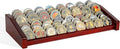 Challenge Coin Holder Display Case - 2 Tiers Solid Wood Military Coin Rack for 60-70 Coins, Army Coin Stand for Desk Display, Mahogany