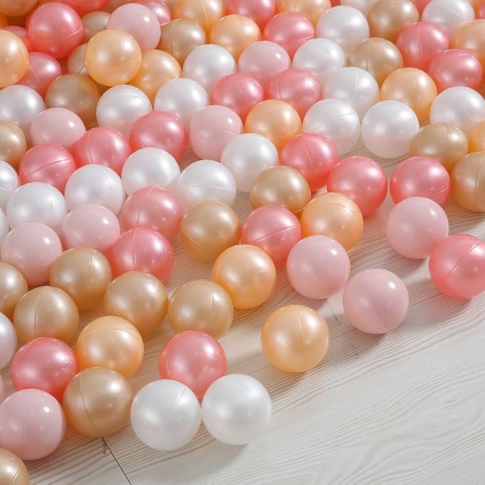 Ball Pit Balls Pack of 100 200 500 - Star and Round Set BPA Free Phthalate Free Non-Toxic Crush Proof Play Balls Soft Plastic Balls for Toddlers Baby Kids Birthday Pool Tent Party