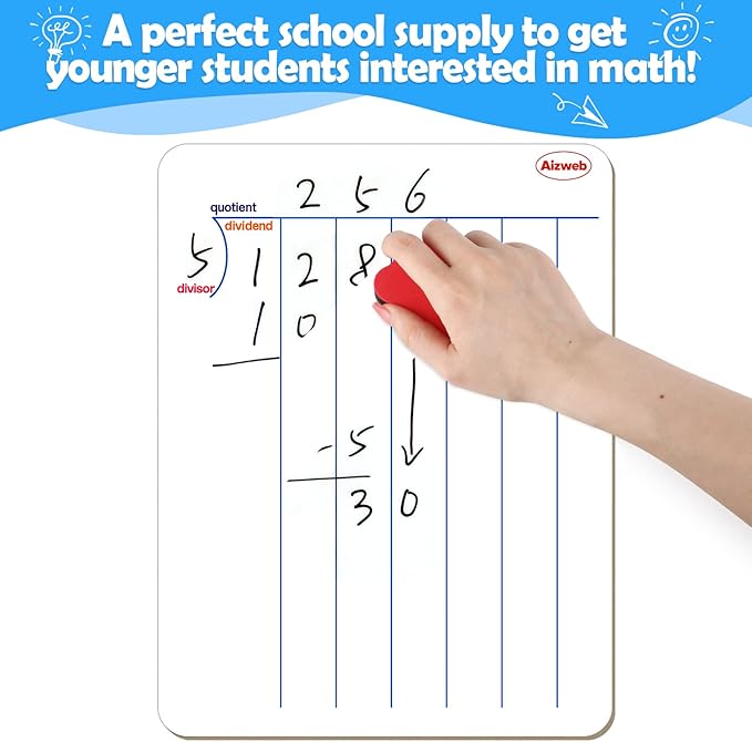 Dry Erase Long Division Whiteboard