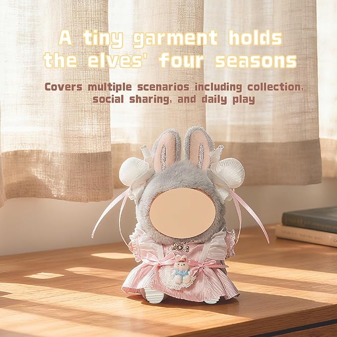 3-Piece Clothes for 17cm/15cm Doll, Cute Outfit Set with Headwear, Dress, Shoes, Stylish Adorable Dolls Accessories for Display & Dress-Up (No Doll)