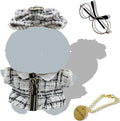 Clothes for Labubu,5 Sets Doll Clothes Compatible with Labubu,White Dress Outfit + Fake Glasses + Chain,Suitable for 17cm 14cm / 6.7in 5.5in Dolls,Not Doll