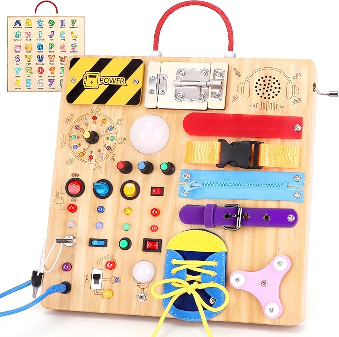 Hoarosall 23 in 1 Busy Board Montessori Toys for Toddler and 1-3 Year Old Boys and Girls