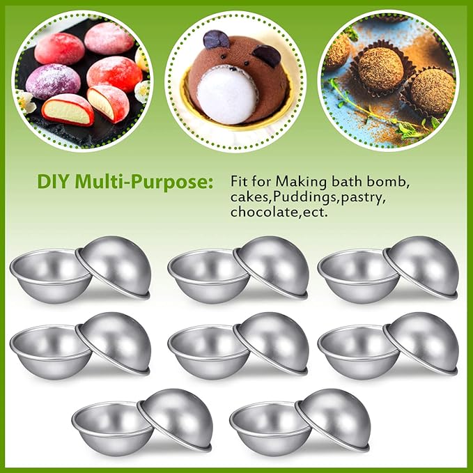 Patelai 16 Pcs 6 Cm/ 2.4 Inch Diameter DIY Metal Bath Bomb Crafting Mould Bath Bomb Making Supplies for Crafts Making