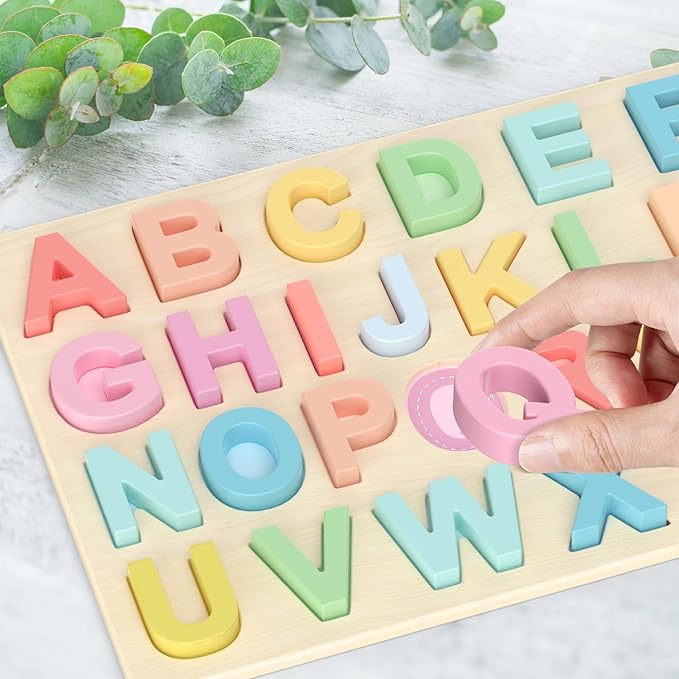 Alphabet Puzzles, ABC Shape Puzzles for Kids, Educational Toys for Toddlers, Preschool Learning Activities, Gift for Girls Boys