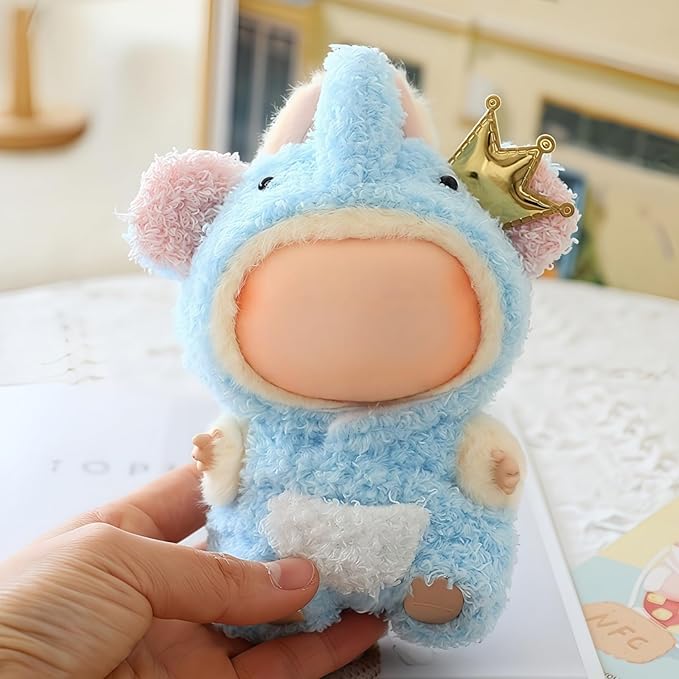 17cm Doll Clothes Set, Overalls Set for 6.7inch Doll Suit, Faking Animal Style Outfit Jumpsuit, Cute Fashion Dress Up Clothes Accessories for 1st/2nd/3rd Gen Dolls (Elepant)