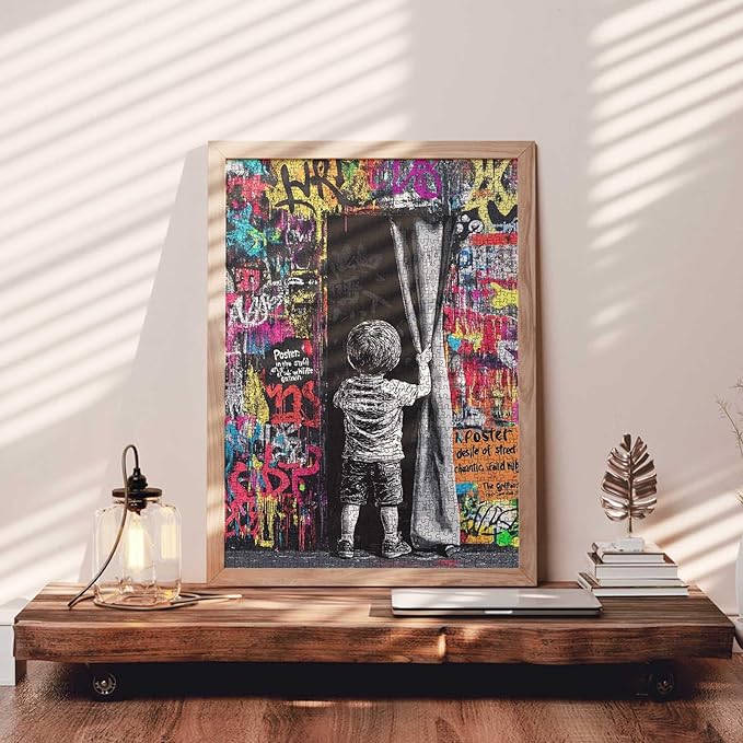 Tucocoo Banksy Graffiti 1000 Pieces Puzzles for Adults Little Boy Street Art Jigsaw Puzzle Educational Activity Puzzle for Challenging Family Game Colorful DIY Crafts Puzzle for Wall Decor Gifts