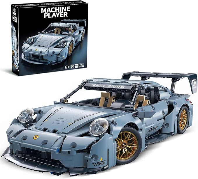 Sports Race Car Building Set Kit for Boys & Adults, 1:14 MOC Toys Racing Model Car Kits, Birthday Gift for Boys Kids Age 8-14 12-16