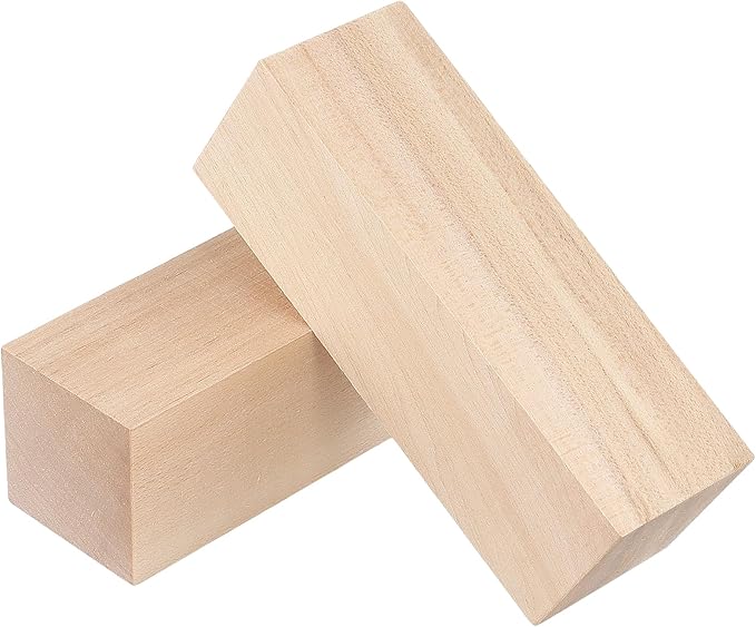 SINJEUN 20 PCS 6 x 2 x 2 Inch Basswood Carving Blocks, Natural Whittling Wood Blocks, Smooth Wooden Craft Blocks Ideal for Beginners and Artists