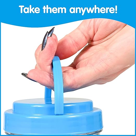 edxeducation Transparent Large Buttons | Mini Jar | Light Table Accessories | For Ages 18m+ | Sensory and Fine Motor Skill Development