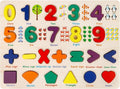 Number Puzzle Wooden Puzzles for Toddlers 1 2 3 4 5 Year Old, Shape Learning Puzzles Toddler Toys with Puzzle Board & Letter Blocks, Preschool Educational for Girls Boys, Pattern Number