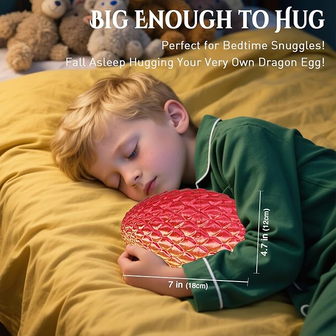 Large Dragon Eggs with Dragon Inside, 3D Printed Surprise Funny Gifts for Kids, Articulated Dragon Fidget Toys for Adults, Executive Desk Toys Office Room Décor (Orange Red)