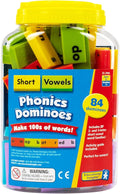 Educational Insights Phonics Dominoes – Short Vowels - Manipulative for Classroom & Home, Set of 84 Dominoes in 6 Colors, Ages 6+