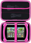Storage Case Compatible with Leapfrog LeapPad Academy/LeapPad Ultimate/Epic Academy Edition 7-Inch Touchscreen Learning Tablet (Black + Pink Case)