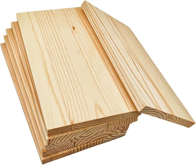 6PCS Rectangle Wood Boards Unfinished Wood Blocks for Crafting, 8x4x0.4in Blank Whittling Wooden Blocks for Wood Carving,Painting & Burning