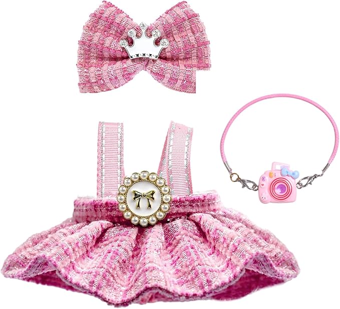 Clothes for 17cm Doll,Outfit for Doll,Dress and Hairpin Set for Dolls Dress Up,Accessories for 17cm Dolls (Style-C)