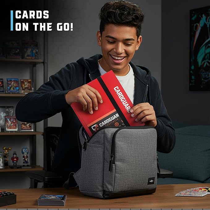 Trading Card Binder Pro-Folio – 9 Pocket Binder - Side-Loading Album, Durable & Acid-Free Storage for Pokémon, YuGiOh, MTG, TCG, Game & Sports Cards, Red
