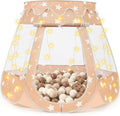 Pop Up Princess Tent with Star Light, Toys for Year Old Girl Birthday Gift, Ball Pit for Toddler Girl Toys, Easy to Pop Up and Assemble(Brown)