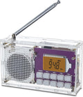 ICSTATION DIY Radio Kit - FM Assemble Kit with Time Display, Rechargeable, 87-108MHZ, No Soldering Required, Assembly Project for Adults & Students, STEM Education
