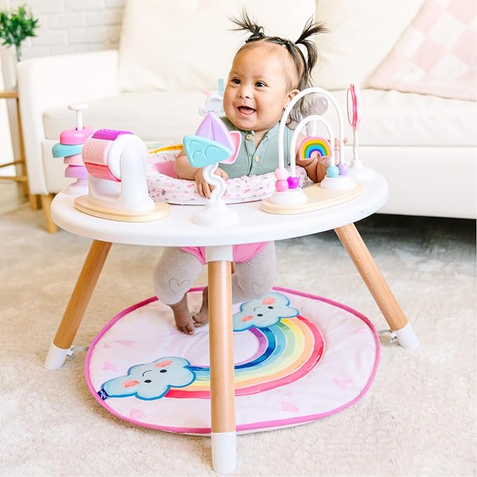 Move2Play 4-in-1 Baby Activity Center | Montessori-Inspired Design | 8 Interactive Toys | Tummy Time, Exersaucer & Toddler Table | Shower Gift | Essential | Must Have for 3, 6, 12 Month Old