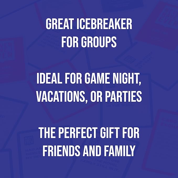 Never Have I Ever | The Kinda Dirty Classic Edition Adult Party Game of Poor Life Decisions for Interactive Game Night | Funny Outgoing Interactive Adult Icebreaker for Groups | Ages 17+ Rated