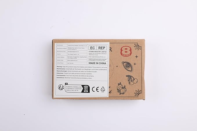 PFARRER Temporary Tattoo Kit 8 Bottles Color Temporary DIY Tattoo Ink,105 Pcs Stencils Kit for Body Paint Fake Tattoos for Kids&Women (Black,Red,Green,Blue,Yellow,Purple,Brown,Orange)