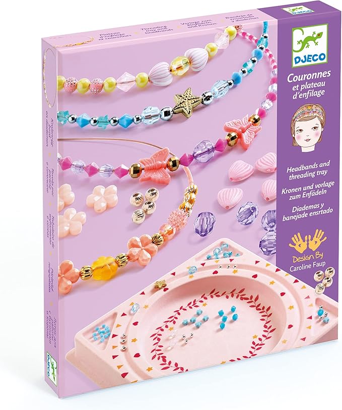 DJECO Headband Making Kit for Girls - DIY Fashion Headbands, Make Your Own Hair Accessories Set, Fun & Creative for Family & Friends - DIY Beaded Jewelry Kit & Craft for Kids Ages 10+