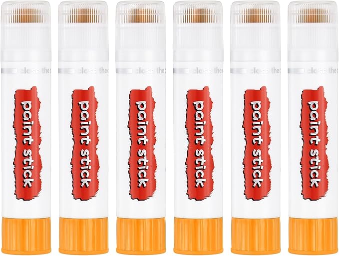 PATIKIL Tempera Paint Sticks, 6 Pcs Solid Tempera Paints Sticks Washable Bulk Markers Pen Quick Drying for Artists Beginners Art Supplies, Yellow