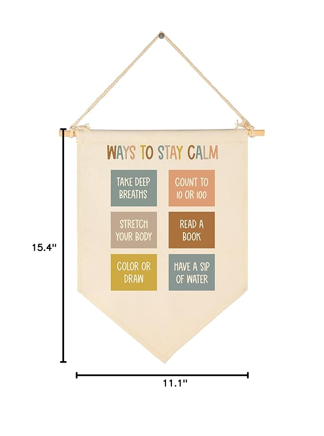 FYSIA Classroom Decor-Classroom Poster-Teacher Gift-Canvas Hanging Pennant Flag Banner Wall Sign Decoration Present-Birthday Christmas Gift-Ways To Stay Calm