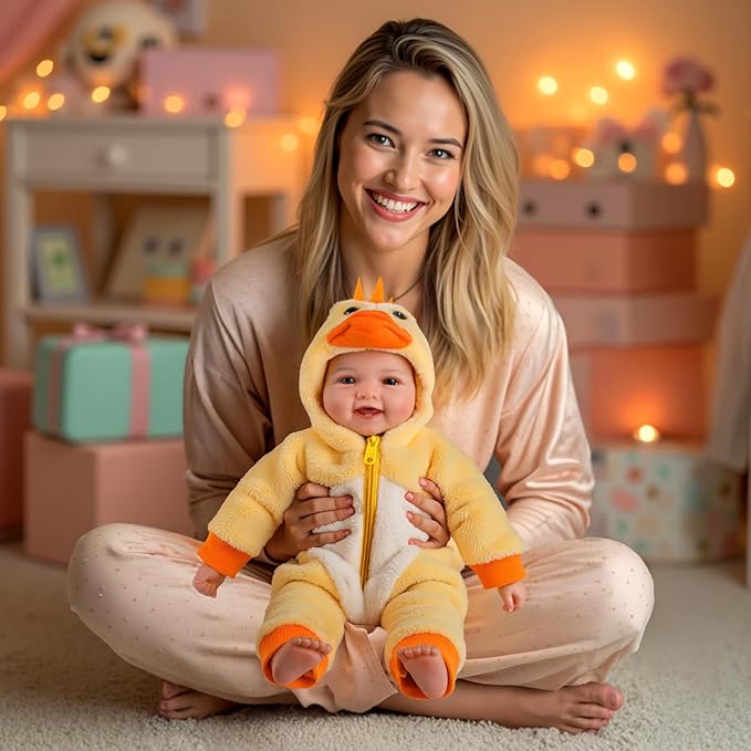 BABESIDE Lightweight Baby Doll Set – 15" Realistic Soft Doll for Girls, Easy to Carry & Hug – Pretend Play & Gift for Toddlers